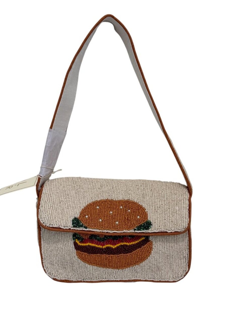 Sol and Mer Hamburger French Fries Burger Beaded Bag Handmade India NWT